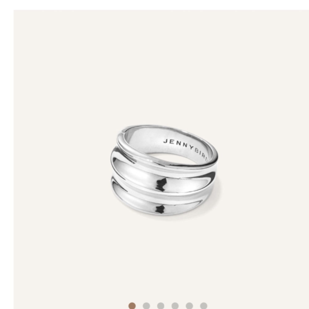 Jenny Bird Silver Double Dune Ring Size 6
